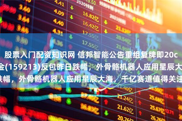 股票入门配资知识网 信邦智能公告重组复牌即20cm涨停！机器人ETF基金(159213)反包昨日跌幅，外骨骼机器人应用星辰大海，千亿赛道值得关注！