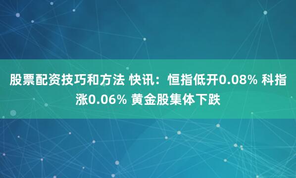 股票配资技巧和方法 快讯：恒指低开0.08% 科指涨0.06% 黄金股集体下跌