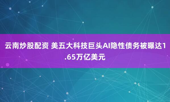 云南炒股配资 美五大科技巨头AI隐性债务被曝达1.65万亿美元